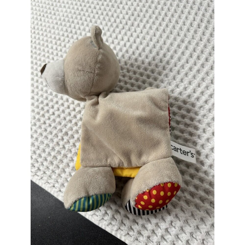Carters My ABC Book Rattle Plush Teddy Bear Soft Crinkle Sensory Stuffed Animal